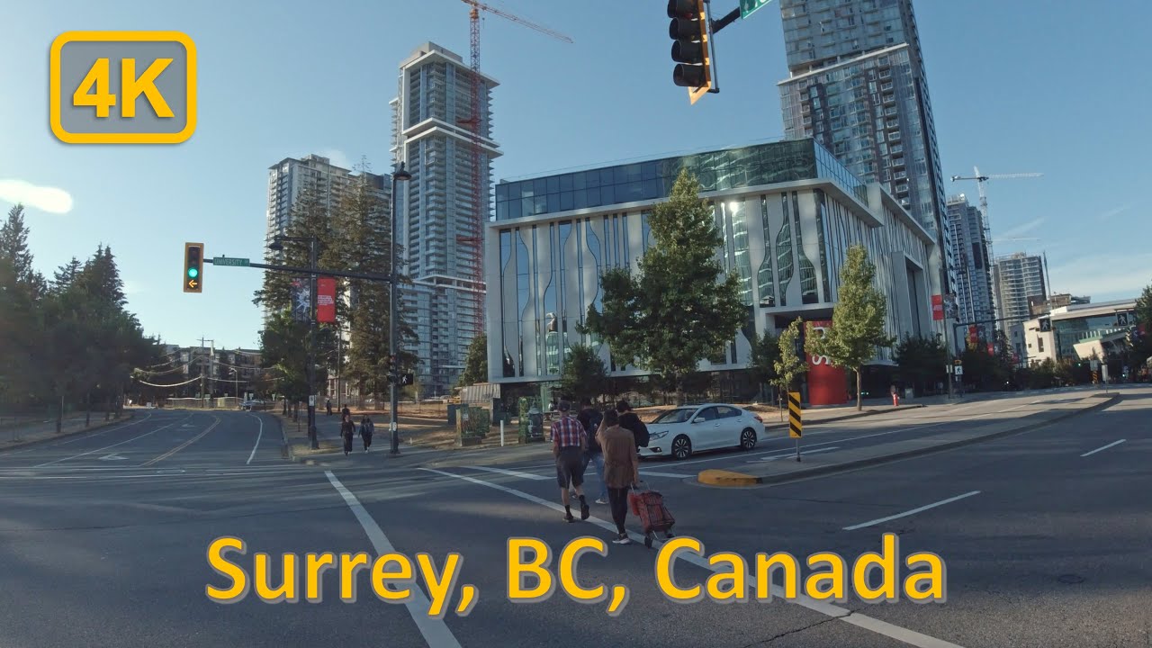 Driving In Downtown Surrey British Columbia Canada 4K60fps YouTube
