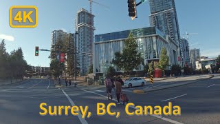 Driving in Downtown Surrey, British Columbia, Canada  4K60fps