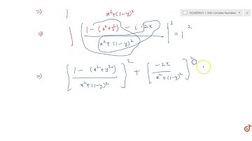 The complex number  which satisfies the condition `|(i+z)/(i-z)|=1\ ` lies on a. circle `\x^2+