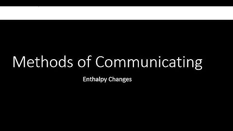 Methods of Communicating Enthalpy Changes (2025)