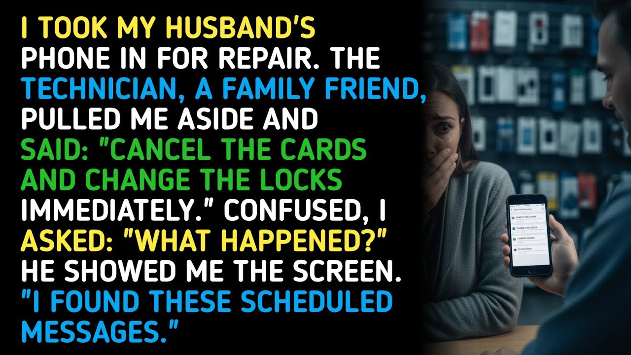 I TOOK MY HUSBAND'S PHONE IN FOR REPAIR. THE TECHNICIAN, A FAMILY FRIEND, PULLED ME ASIDE AND... 