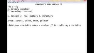 constant and variables