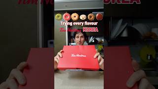 Trying every flavour at Tim Horton’s Korea 🍩 #ASMR