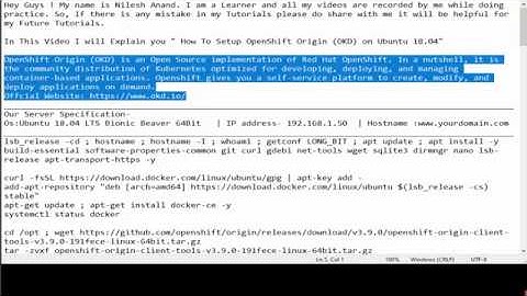 installing OpenShift Origin (OKD) on Ubuntu 18.04