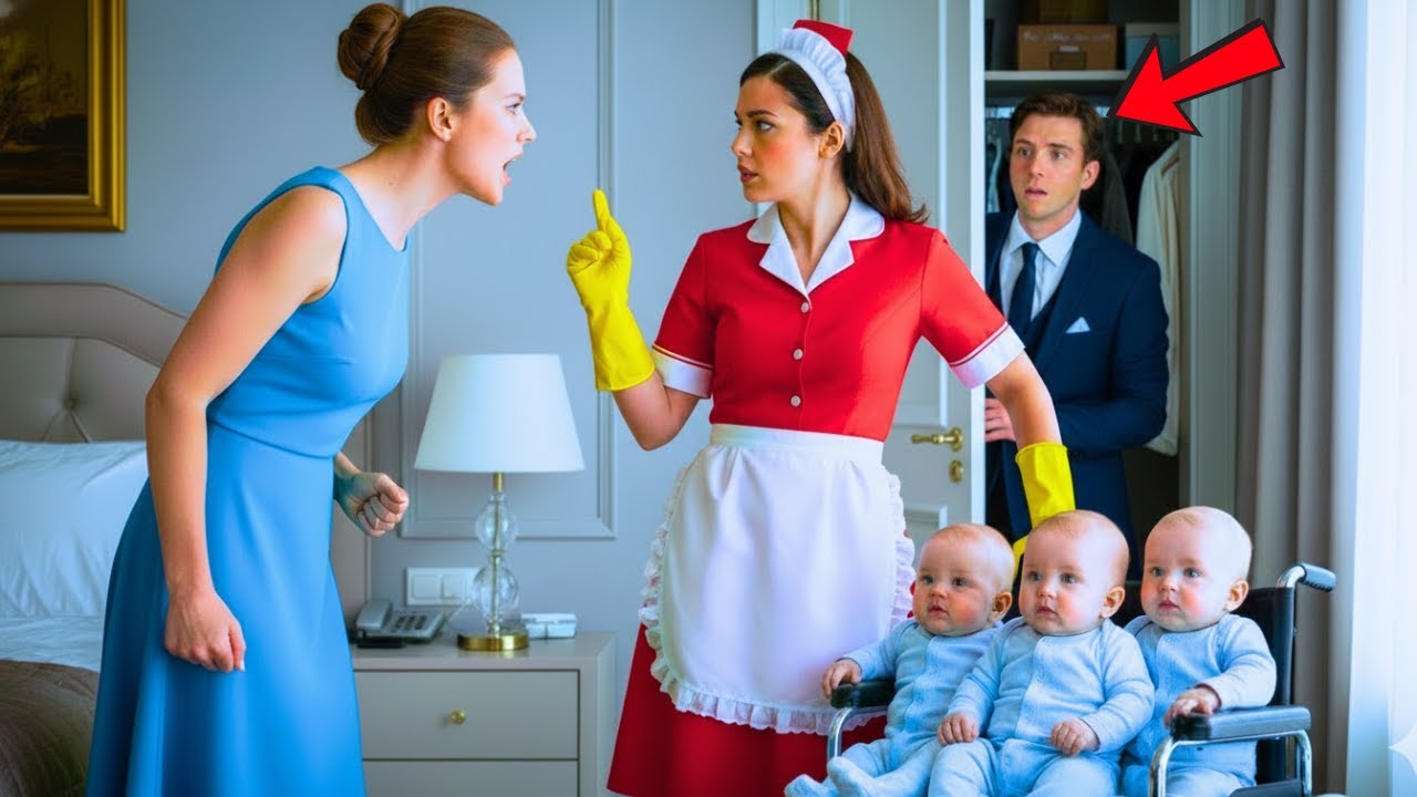 💥Milionário viúvo se esconde… até ver como sua noiva tratava os trigêmeos — e a MESERA surge!