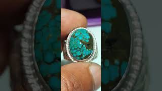 Pirus Persia gradasi royal blue beras wutah ring perak