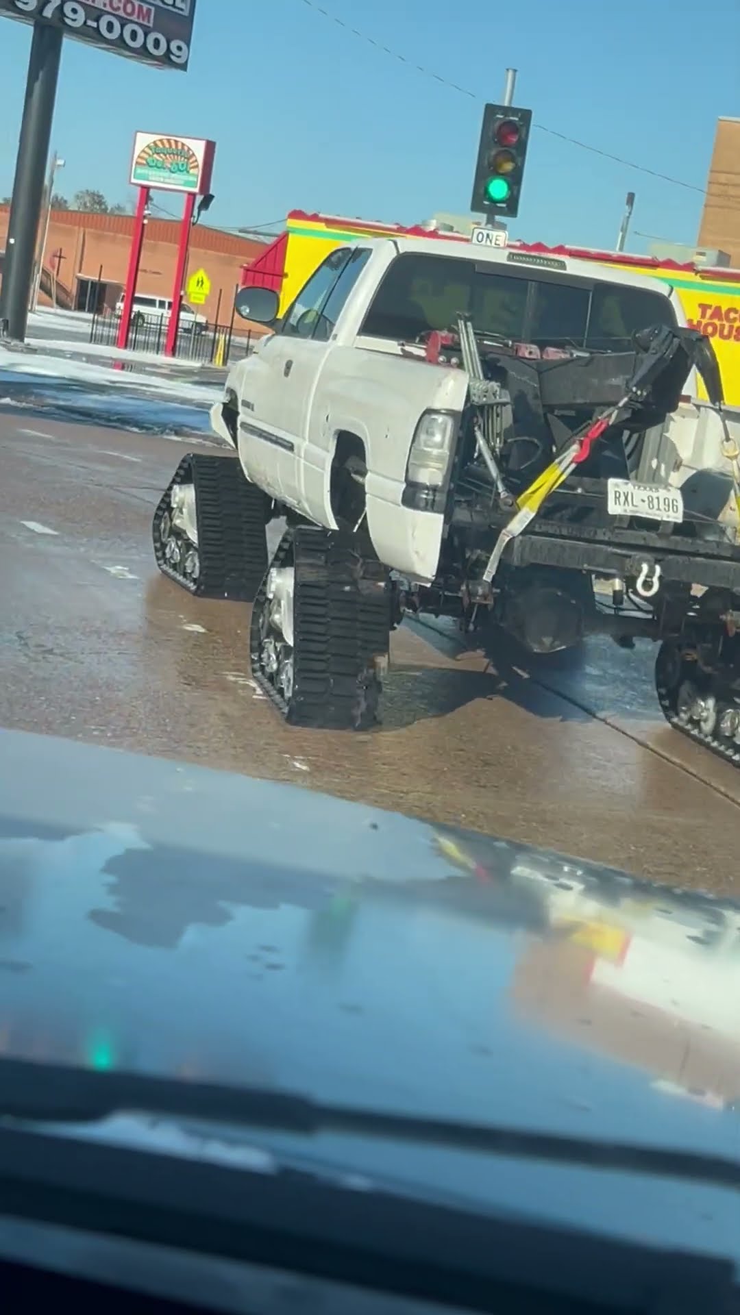 Tracked Truck Ready For Texas Snow || ViralHog