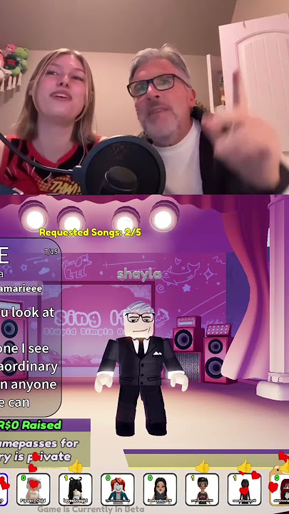 Sing it with my DAD! VID OUT NOW!! (Roblox Karaoke) #roblox #robloxvoicechat #karaoke