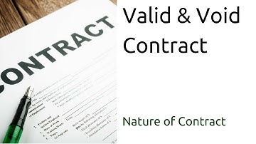 What Valid & Void Contract | Nature of Contract | Types of Contract | CA CPT | CS & CMA Foundation