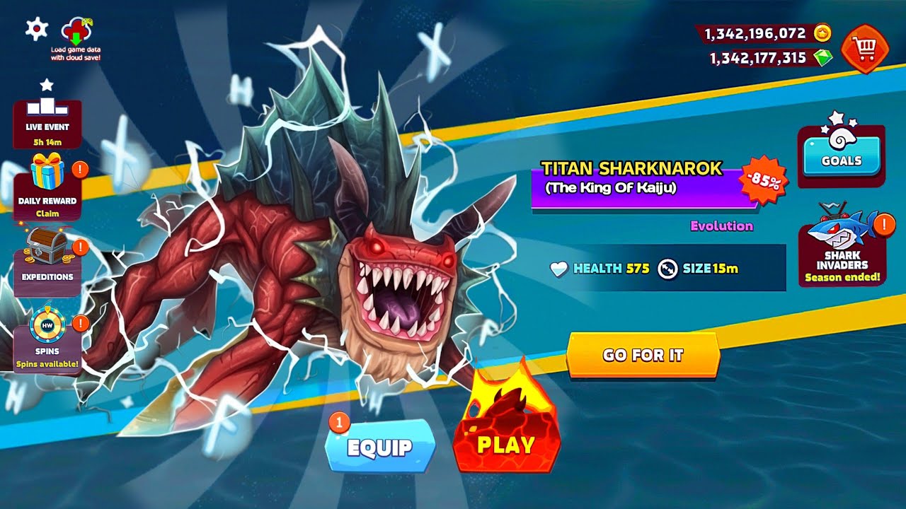 GIANT TITAN SHARKNAROK GOT 90% OFF UNLOCKED AND KILL ALL SHARK - BIG SHARK | HUNGRY SHARK EVOLUTION
