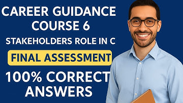 Career Guidance Course 6 – Stakeholders Role in C G| Final Assessment 100% Correct Answers | Diksha
