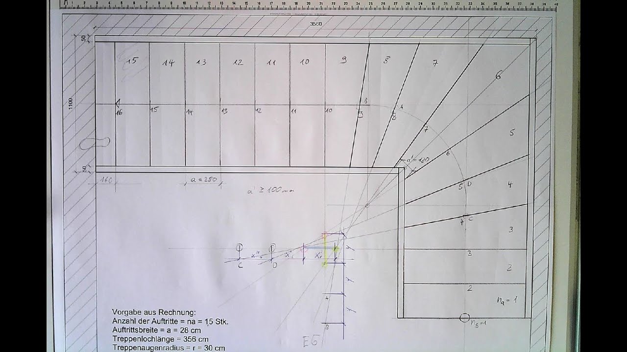 Quarter-Turn Staircase Winding Using the Vanishing Point Method