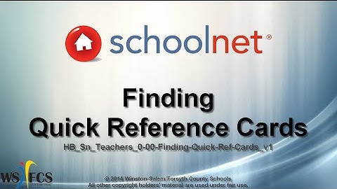 Schoolnet for Teachers: Finding Quick Reference Cards