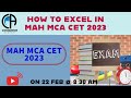 HOW TO EXCEL IN MAH MCA CET 2023 I MAH MCA CET 2023