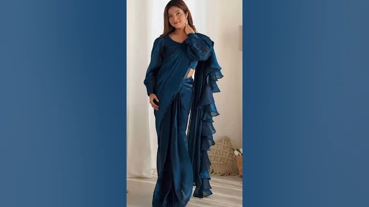 Beautiful designer partywear latest fancy unique saree #fashion #trending #shortsfeed #ytshorts