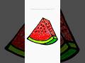 Watermelon drawing  fruits drawing and colouring shorts watermelon