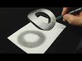 😯Floating Letter O - Drawing letter O with Pencil & Marker - 3D Trick Art - VamosART