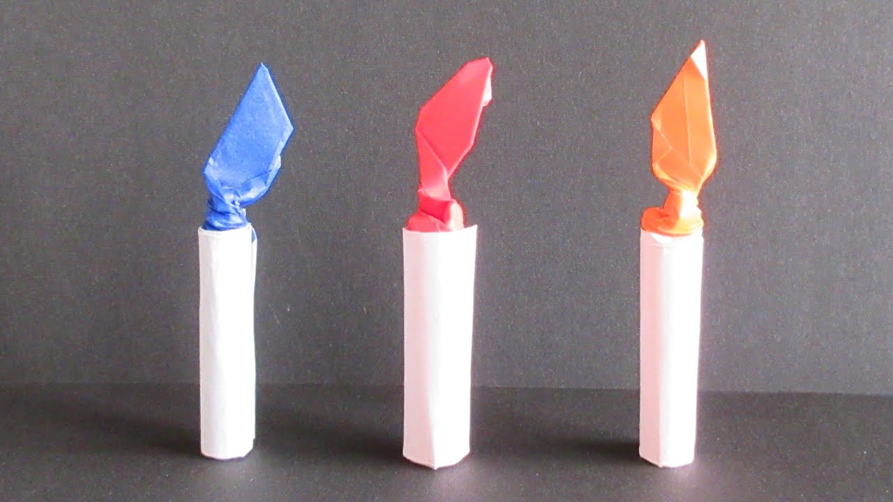 折り紙 ローソク ろうそく Origami Candle Youtube