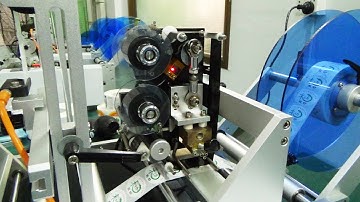 Semi automatic Pharmaceutical Label System Syringes labeller applicator Jeringa etiquetado aplicador