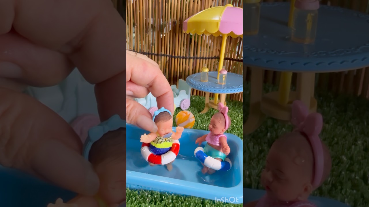 As mini bebês reborn de sillicone Sol e Lua foram brincar na piscina #diariodeamorreborn #bebereborn
