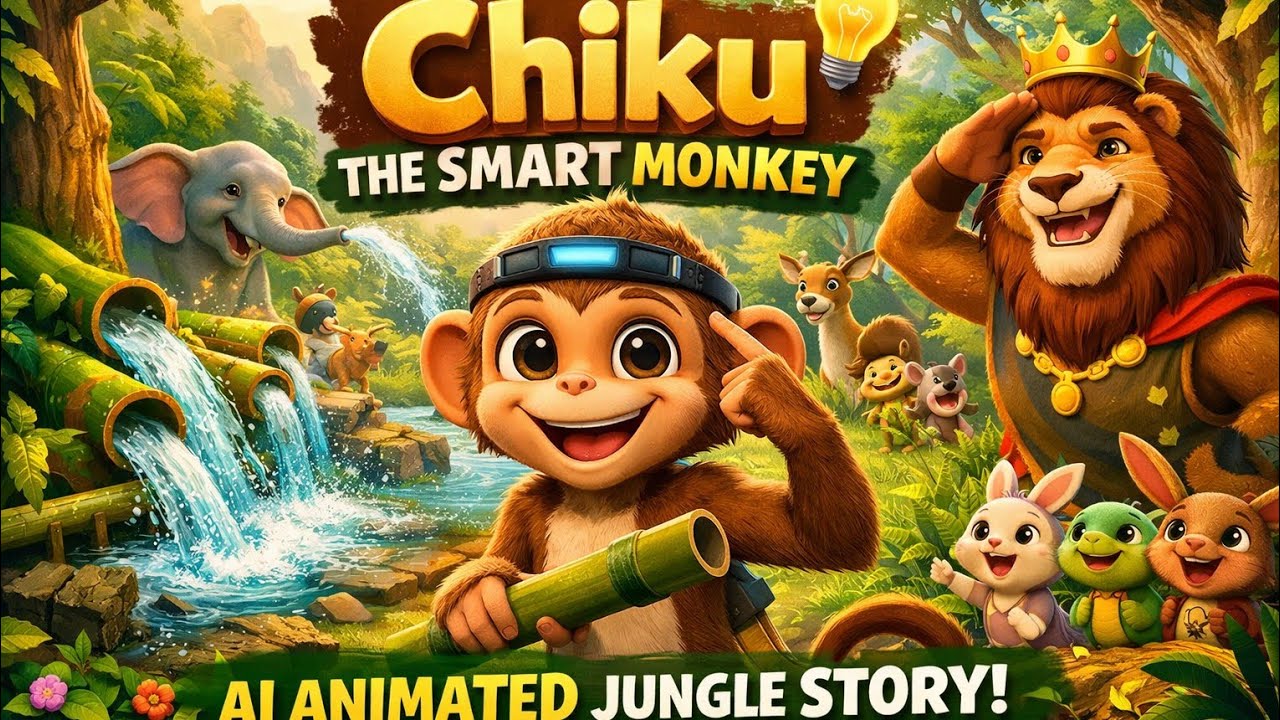 Chiku the Smart Monkey 🐒 | Ek AI Animated Jungle Story Jo Dil Jeet Legi