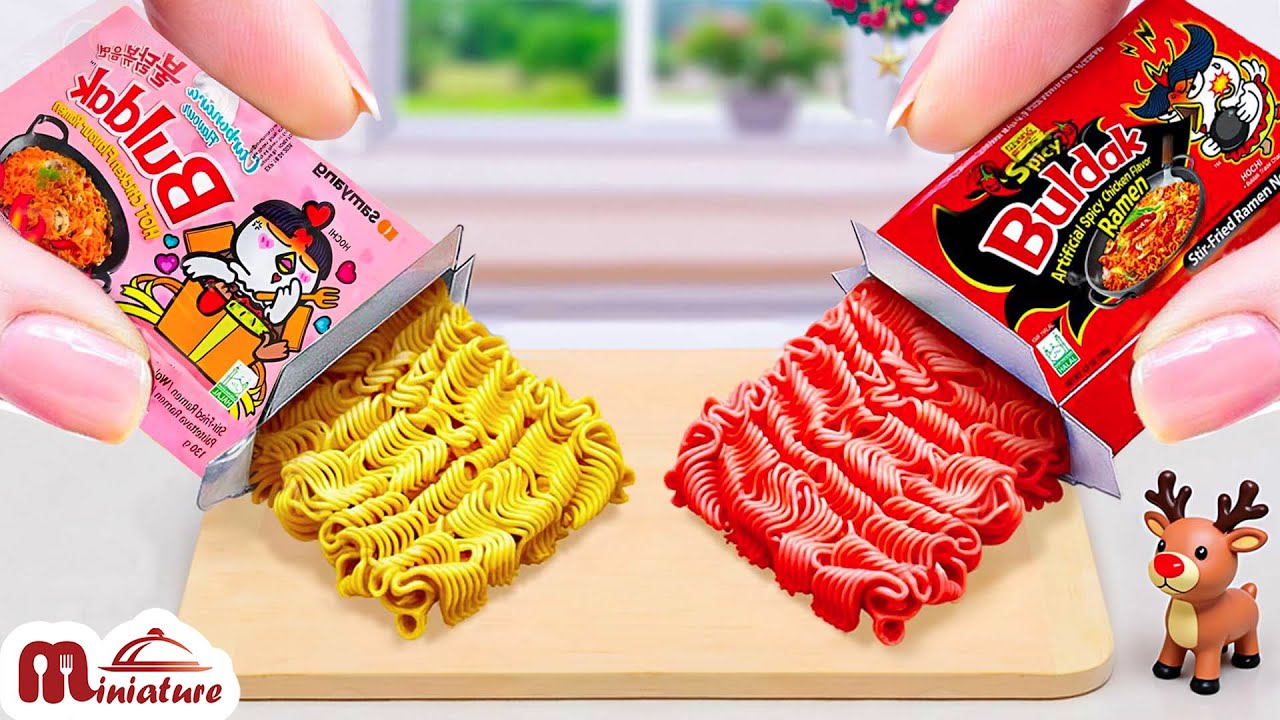 Best Of Samyang 🔥 So Spicy Mini Korean Spicy Noodles Vs Buldak Carbonara | ASMR Cooking Mini Food