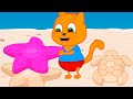 Cats Family in English - Sand Figures Cartoon for Kids