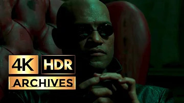 The Matrix [ 4K - HDR ] - Neo Meets Morpheus, Blue Pill or Red Pill (1999)