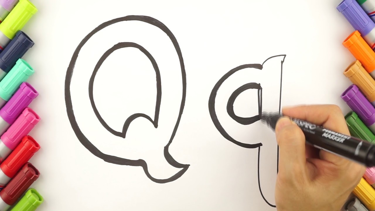 Learn Alphabet Q coloring and drawing for kids | Color Kingdom Art