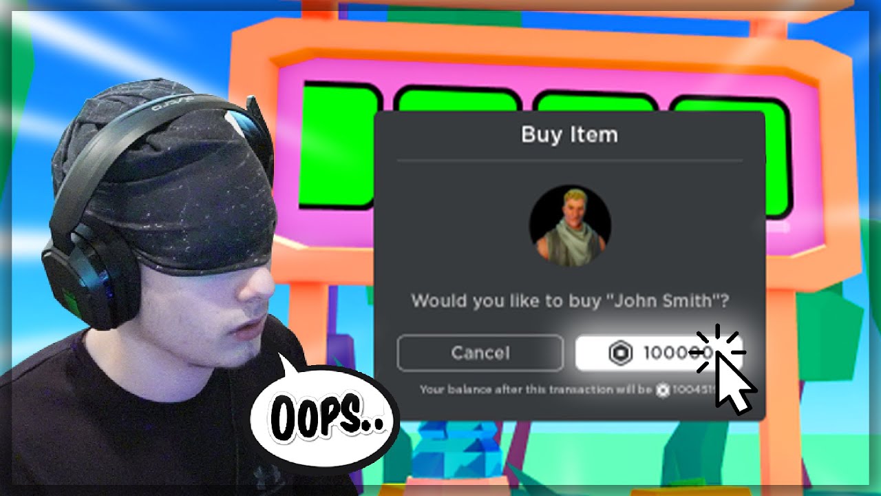 Я пожертвовал Робуксы, надев ПОВЯЗКУ НА ГЛАЗА. Пожалуйста, пожертвуйте..