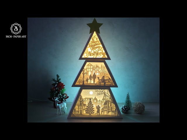 How to make 3D Christmas Tree Shadow Box - YouTube