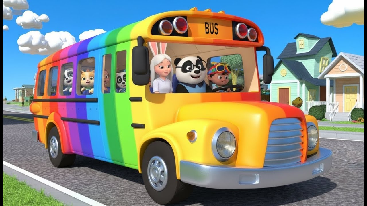 Wheels on the Bus with Funny Animals 🚍🐯 | 3D Animated Kids Songs & Rhymes