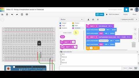 Video 12   Using the temperature sensor in Tinkercad