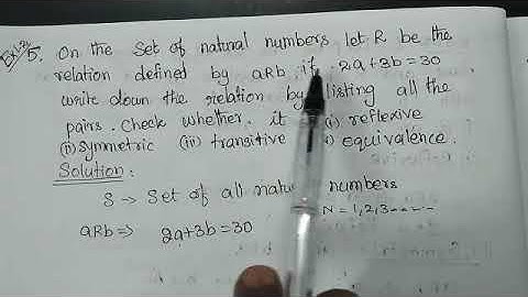 XI TH MATHS EXERCISE 1.2 SUM NO 5 ON THE SET OF NATURAL NUMBERS LET R BE THE RELATION DEFINED BY aRb