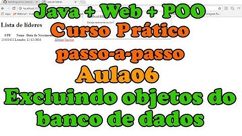Java+Web+POO (Curso prático) - Aula 06: Excluindo objetos no banco de dados