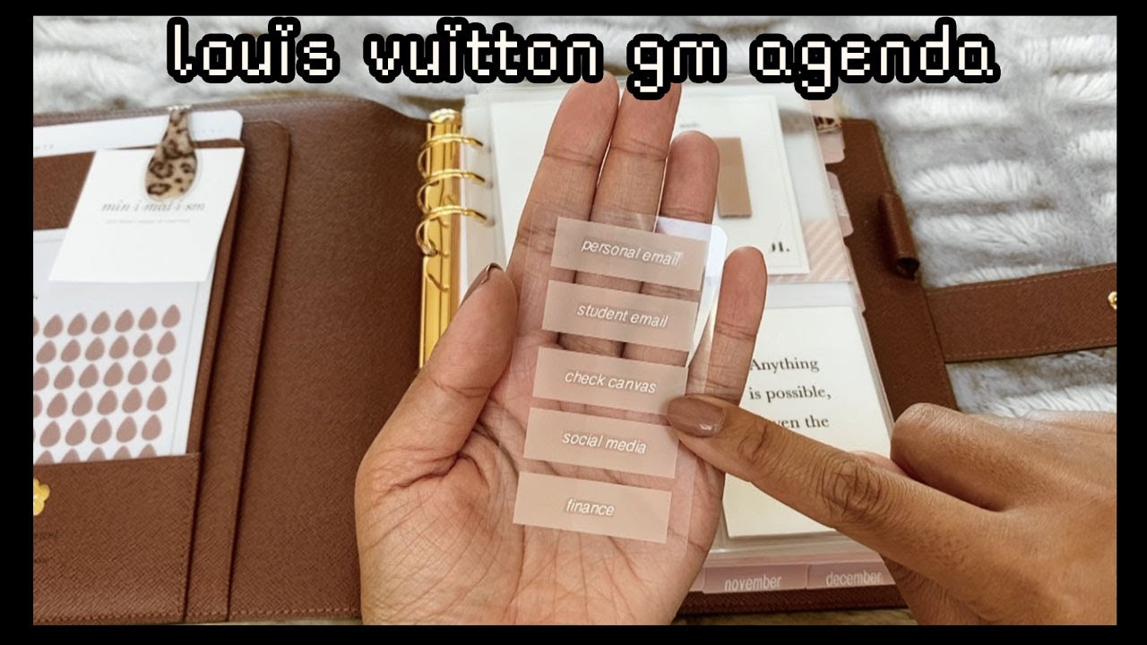 LOUIS VUITTON AGENDA GM REVIEW AND SETUP + MUST-HAVE PLANNER ACCESSORIES 