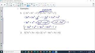 Math 1130 Prep for Unit 2: Adding and Subtracting Polynomials