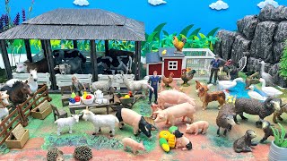 New Barn Playset For Farm Animals | Diorama Country Animals Cow Chicken Pig Sheep 농장 만들기