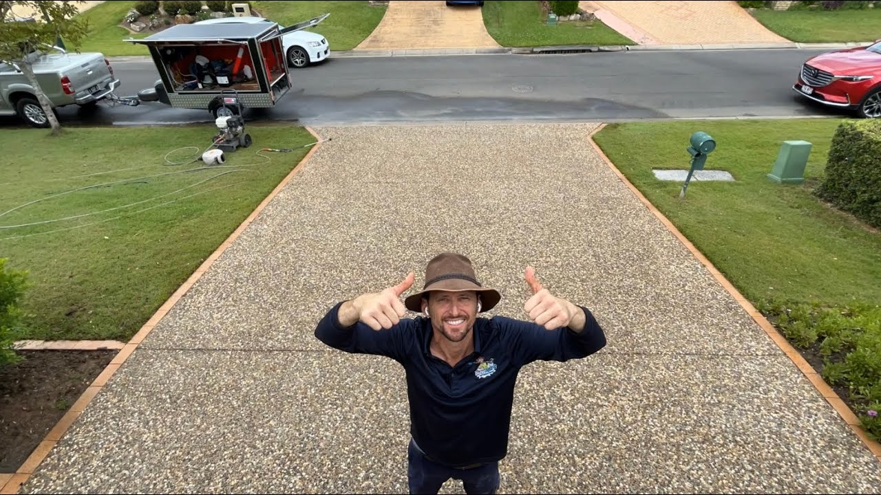 This driveway was MOULDY & very SLIPPERY. Look how great it came up