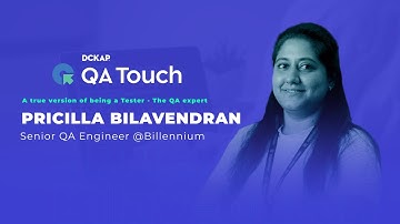 QA expert Pricilla Bilavendran talking about her Up Side Down QA Stories at Global Tester’s Day