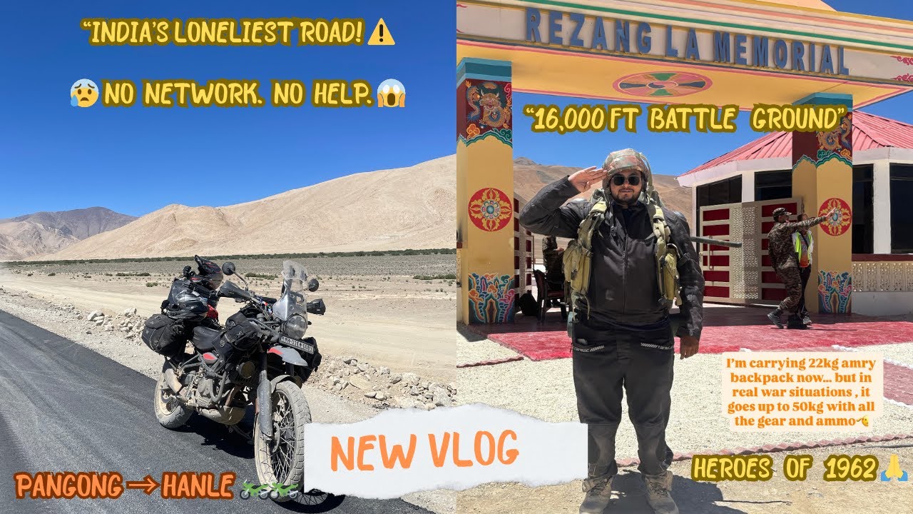 Mumbai to Leh’gendary Ride Ep: 7 |Pangong to Hanle | Rezang La War Memorial | India’s Loneliest Road