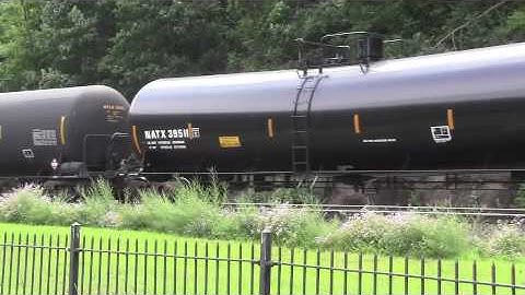 NS Oil Train with two UP Helpers on Horseshoe Curve - soon to derail in Sewickley, PA