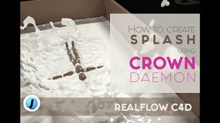 Cinema 4D | Creating a splash using Crown daemon in Realflow4C4D