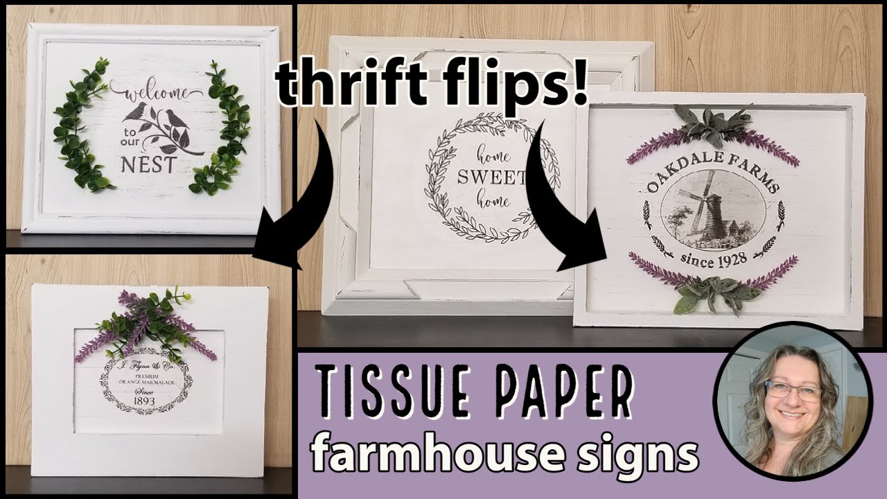 Farmhouse Thrift Store FlipsMaking Signs Using Tissue PaperDollar