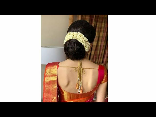 How to make low juda hairstyle at home / easy khopa hairstyle with saree /  function bun hairstyle - YouTube