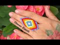 ANILLO DE CHAQUIRAS EN FORMA DE 🔷ROMBO MULTICOLOR ♦️ (fácil)| Easy multicolor beaded ring DIY