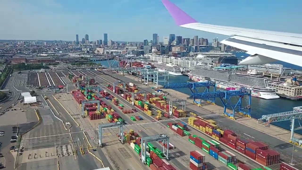 Landing at Boston's Logan airport 