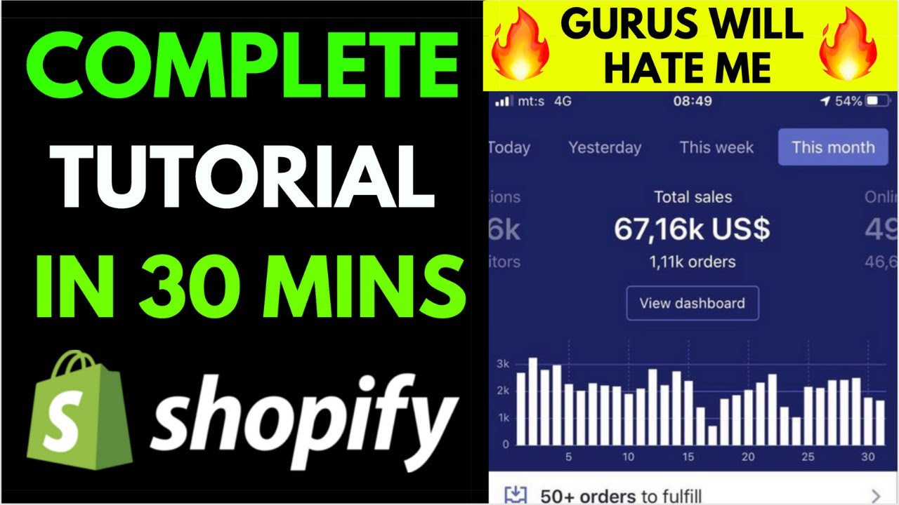 How to Start a Shopify Store In Under 30 Minutes! (Shopify Tutorial for ...