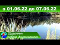 Щоденник рибака Анисимовича з 01.06.22 до 07.06.22