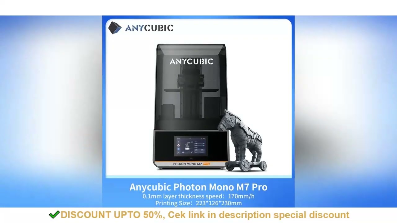 ANYCUBIC Photon Mono M7 Pro UV Resin 3D Printer 10'' 14K LCD 3D Printer With Automatic Resin Refill